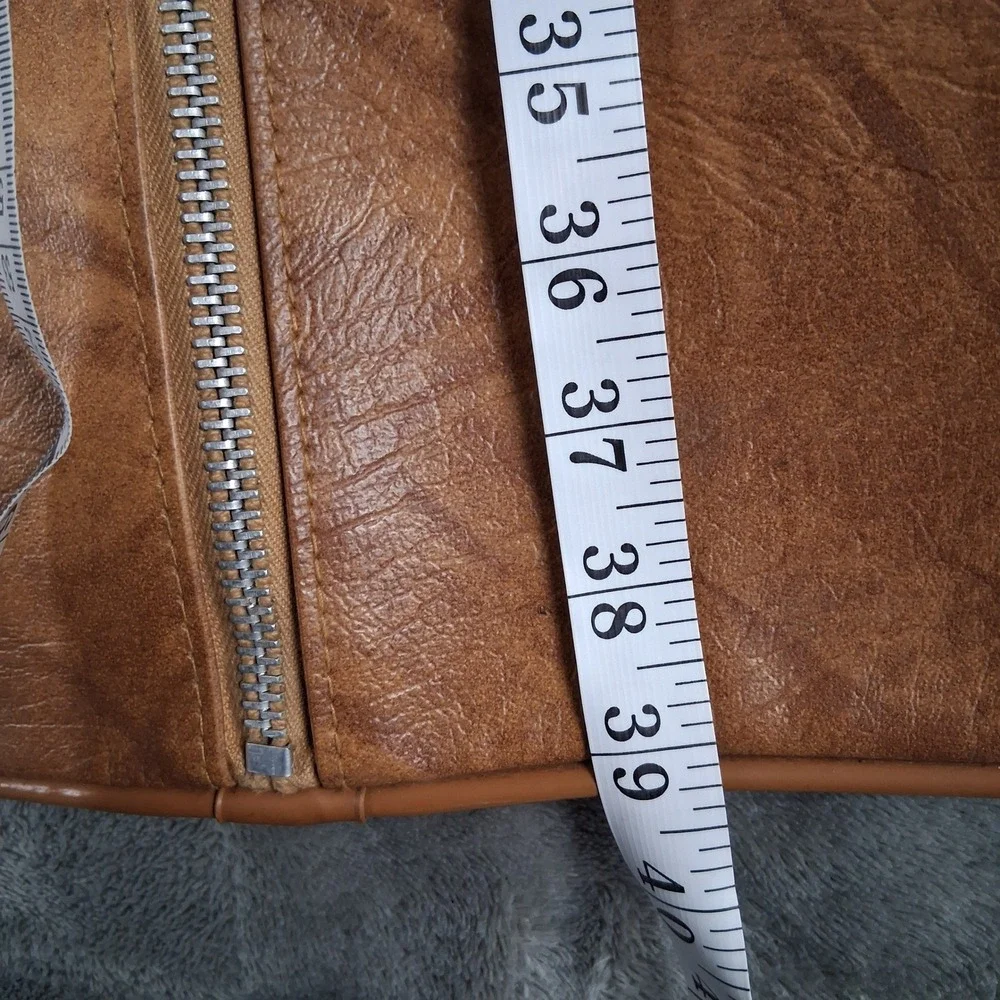 VTG American Tourister Brown Faux Leather Garment Bag Suit Travel Luggage Carrie